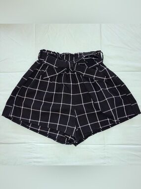 Black checkered shorts